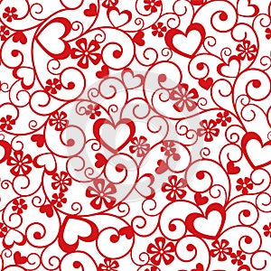 Seamless abstract background with hearts