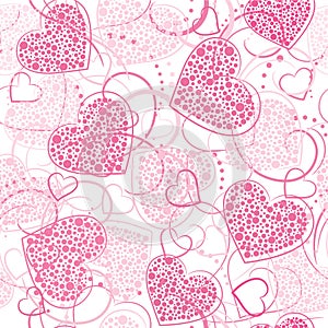 seamless abstract background with hearts