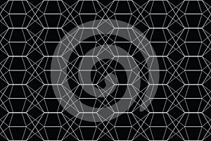Seamless, abstract background pattern made with repeated hexagon shapes
