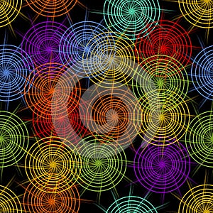 Seamless abstract background with rainbow cobwebby patterns