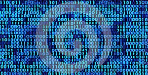 Seamless abstract binary code computer programming banner generative intelligence