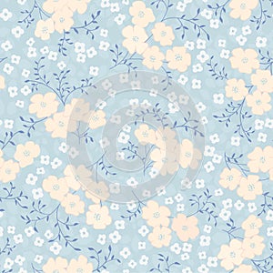 Seamless abstract blue floral background