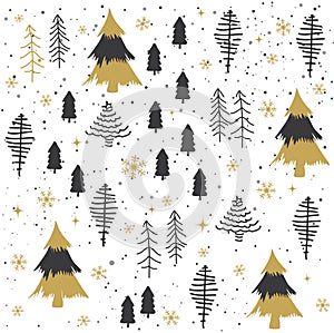 Seamless abstract Christmas trees pattern