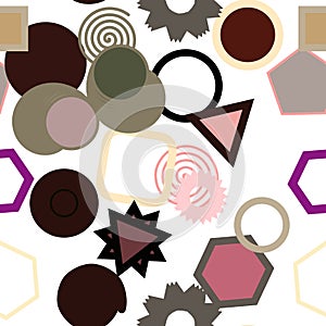 Seamless abstract conceptual geometric mixed pattern. Graphic, surface, illustration & rectangle.