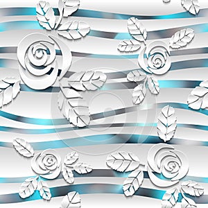 Seamless abstract 3D white spheric background