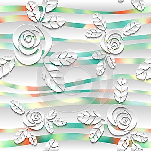 Seamless abstract 3D white spheric background