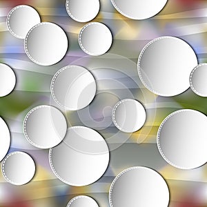 Seamless abstract 3D white spheric elements on