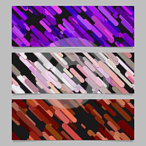 Seamless abstract diagonal stripe pattern banner background template design set - horizontal rectangle vector graphics
