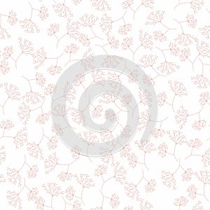 Seamless abstract floral herbs pattern. Orange background. Ornament for wrapping, wallpaper, tiles.