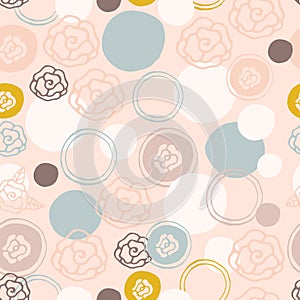 Seamless abstract and floral pattern for bedlinen, textile, fabric, notebooks, planners. Vector background.