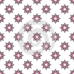 Seamless abstract floral or star pattern. Modern vector graphic. Geometric flower ornament. Ornament can be used for