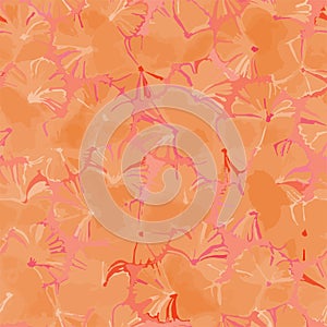 Seamless abstract floral texture pattern for fabric printing. Orange red summer design suitable for printing on
