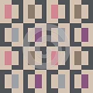 Seamless abstract geomatric colorful pixel square pattern