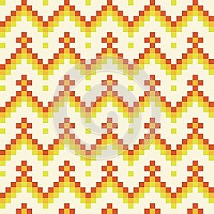 Seamless abstract geomatric orange pixel pattern in vector