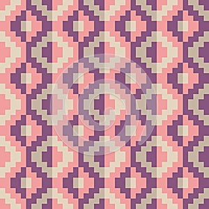Seamless abstract geomatric pixel diamond pattern in vector