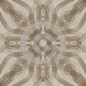 Seamless abstract geometric floral monochrome surface pattern in sepia color