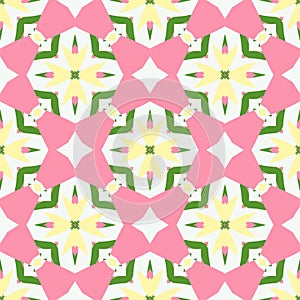 Seamless abstract geometric floral pattern. Great for fashion design and house interior design. Ornament for tapestry, carpet,