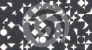 Abstract Geometric Tile Pattern with Light and Shadow Play