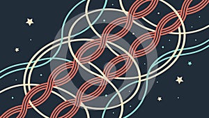 Seamless Abstract Geometric Pattern with Intertwined Lines, vector design Generative AI