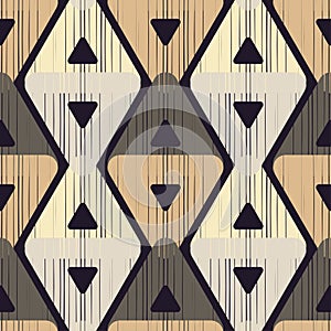 Seamless abstract geometric pattern. Mosaic texture. Brushwork. Hand hatching.
