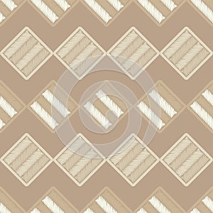 Seamless abstract geometric pattern. Mosaic texture. Brushwork. Hand hatching. Scribble texture.