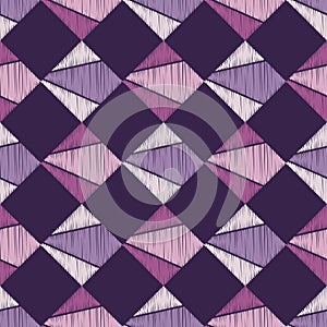 Seamless abstract geometric pattern. The texture of rhombus. Brushwork. Hand hatching. Scribble texture.
