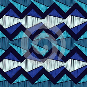 Seamless abstract geometric pattern. The texture of rhombus. Brushwork. Hand hatching. Scribble texture.