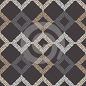 Seamless abstract geometric pattern. The texture of rhombus. The texture of the dots. Brushwork. Hand hatching.