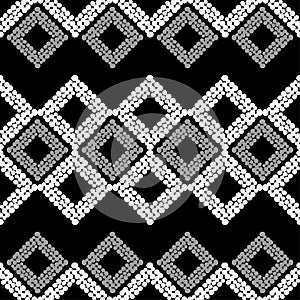 Seamless abstract geometric pattern. The texture of rhombus. The texture of the dots. Brushwork. Hand hatching.