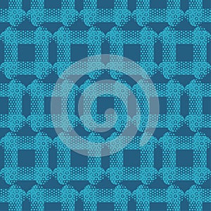 Seamless abstract geometric pattern. Texture of square and dots. Scribble texture.