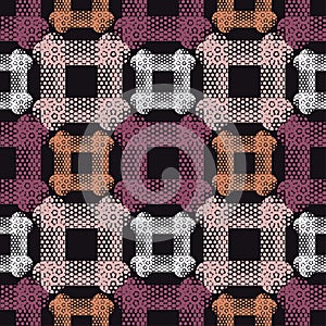Seamless abstract geometric pattern. Texture of square and dots. Scribble texture.