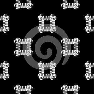 Seamless abstract geometric pattern. Texture of square and dots. Scribble texture.