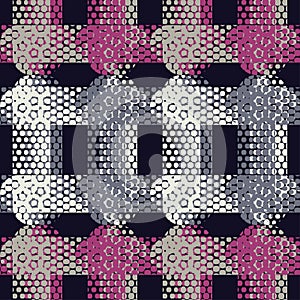 Seamless abstract geometric pattern. Texture of square and dots. Scribble texture.