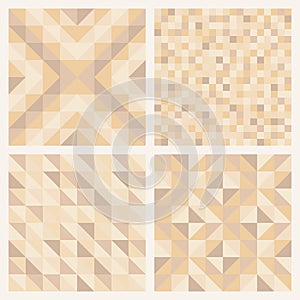 Seamless abstract geometric patterns set
