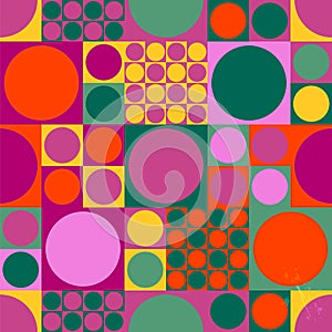 Seamless abstract geometric pop art background pattern, retro/vintage sixties style,