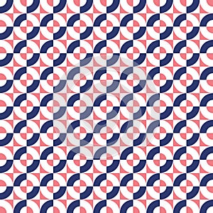 Seamless abstract geometric square and circle intersection pattern