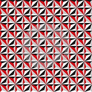 Seamless abstract geometric texture pattern background in red, white and black.