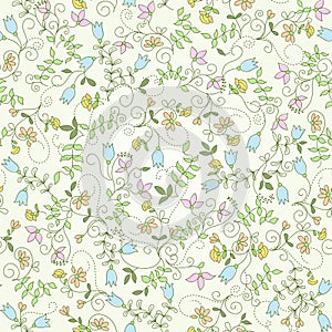 seamless abstract green floral background.