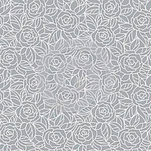 Seamless grey abstract floral background