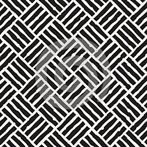 Seamless abstract hand drawn pattern. Vector freehand lines background texture. Ink brush strokes geometric design.