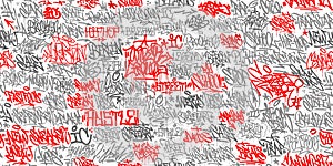 Seamless Abstract Hip Hop Street Art Graffiti Style Urban Calligraphy Vector Illustration