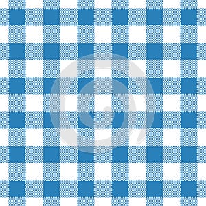 Seamless abstract illustration of blue chechkered gingham tabl