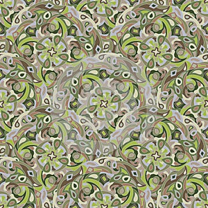 seamless abstract mandala style pattern in various colors