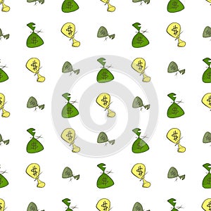 Seamless abstract money or cash illustrations background. Color, line, business & wealth.