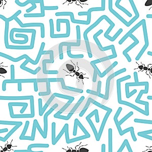 Seamless abstract pattern with ants.