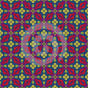 Seamless Abstract Pattern Arabesque Geometric Traditional Background. Arabic, Portugal, Moroccan Floral Damask for Rug, Tile