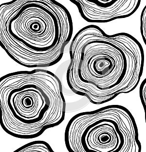 Seamless abstract pattern, artistic texture, drawn background with circles