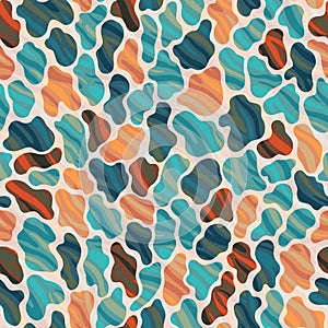 Seamless abstract pattern background. Decorative design freehand creative paint. Texture chaotic element.