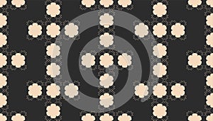 Seamless Abstract Pattern with Black and White Geometric Shapes