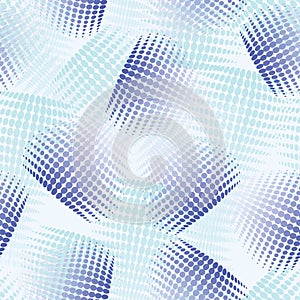 Seamless abstract pattern with blue halftone